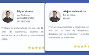 Edgar “N” y Alejandro “N” se presentaban como expertos en matemáticas, estadística y álgebra en la página web de su academia. Fotos: Especial