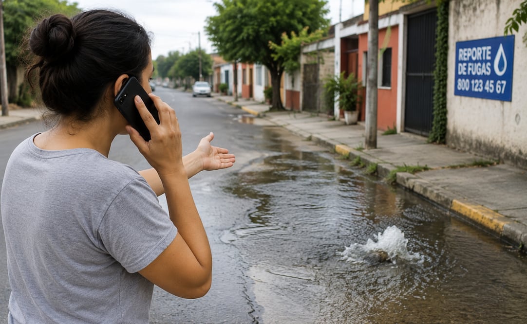 Reportar fugas de agua en la Ciudad de México contribuye a disminuir el desperdicio de líquido y cuidar los recursos hídricos. Foto: Imagen generada con IA
