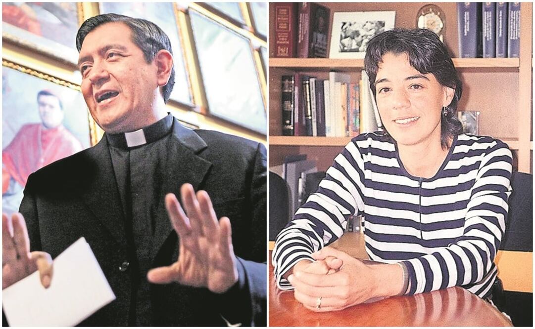 Hugo Valdemar, vocero de la Arquidiócesis de México y Patria Jiménez, Vocera del Frente Orgullo Nacional Mx (ARCHIVO EL UNIVERSAL)