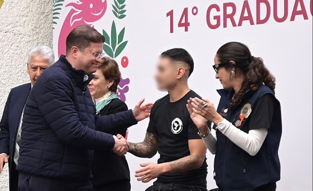 El secretario de Seguridad Ciudadana, Pablo Vázquez Camacho, reconoció el esfuerzo y cambio de los beneficiarios de la estrategia que inició en 2021 Foto: especial