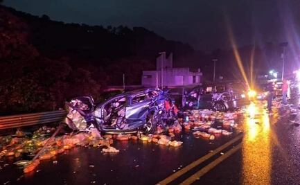 Carambola en la carretera México-Tuxpan deja 5 muertos y 22 heridos