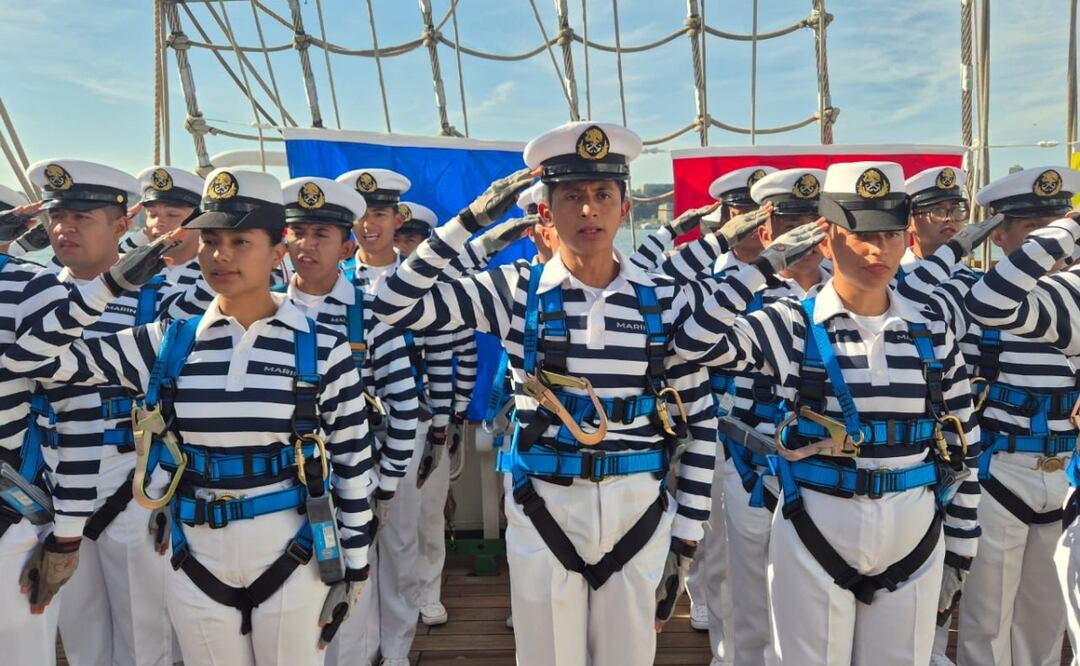 Buque Escuela Cuauhtémoc inicia retorno a México tras accidente hace 5 meses en puente de Nueva York (4/10/2025). Foto: Especial