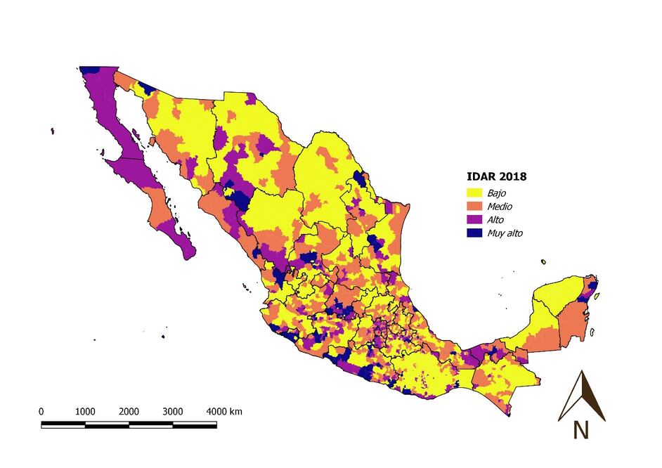 Índice de Delitos de Alto Impacto Registrados a nivel municipal durante 2018