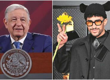 AMLO agradece a Bad Bunny y Grupo Frontera por levantarle el veto a la mañanera tumbada