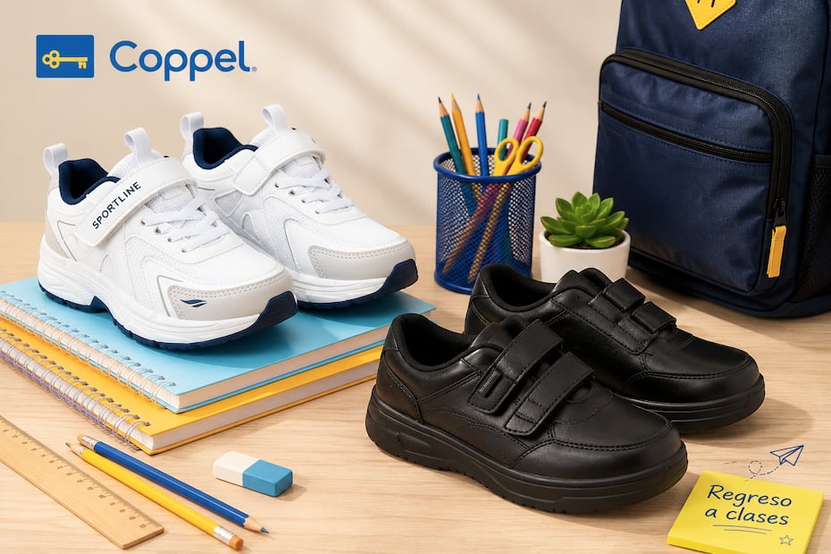 Coppel cuenta con descuentos en calzado infantil. Foto: Generada con IA