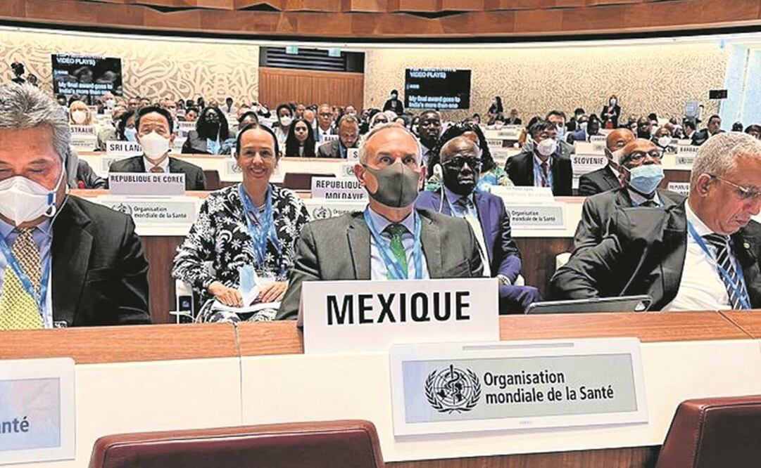 El subsecretario de Prevención y Promoción de Salud en México, Hugo López-Gatell, durante su participación en la 75 Asamblea Mundial de Salud en Suiza, a donde acuden 194 delegaciones de los Estados miembros. Foto: Twitter