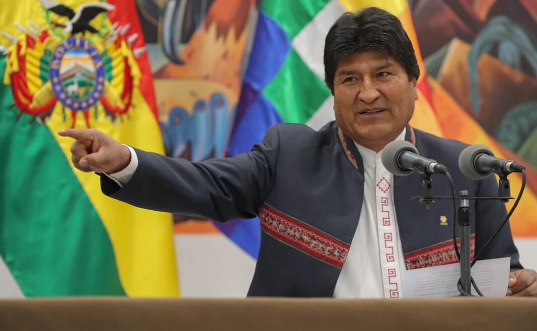 El presidente de Bolivia, Evo Morales, habla este jueves durante una rueda de prensa en La Paz. FOTO: EFE