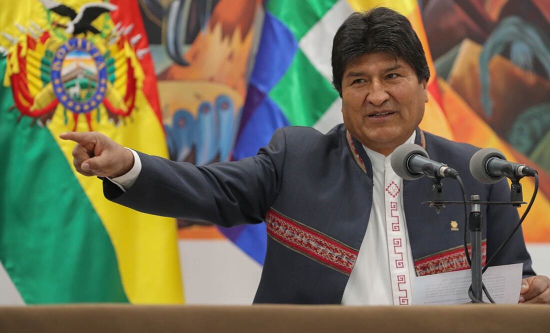 El presidente de Bolivia, Evo Morales, habla este jueves durante una rueda de prensa en La Paz. FOTO: EFE