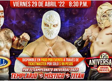 Místico, Templario y Titán buscan ser el Campeón Universal del CMLL