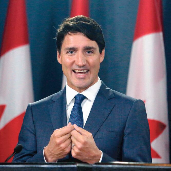 El premier de Canadá, Justin Trudeau, anunció ayer en Ottawa el nuevo pacto comercial entre Canadá, Estados Unidos y México. (PATRICK DOYLE. AFP)