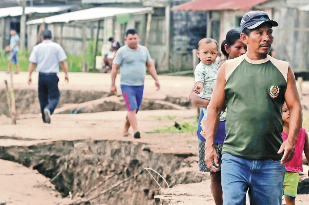 Daños. La localidad de Yurimaguas, región amazónica de Perú, fue la más afectada por el fuerte sismo / GUADALUPE PARDO. REUTERS