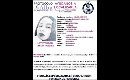 Localizan sin vida a Leydy Yarabi, reportada como desaparecida hace 5 días en Sinaloa