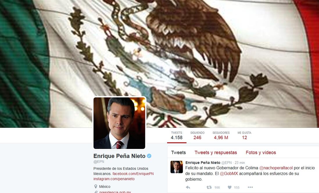 Imagen tomada del Twitter de Enrique Peña Nieto