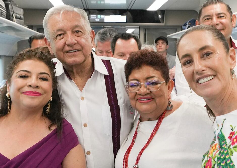 La jefa de Gobierno electa, Clara Brugada, acompañó al presidente Andrés Manuel López Obrador y a Claudia Sheinbaum en un recorrido en el Tren Maya. (Foto: @ClaraBrugadaM)