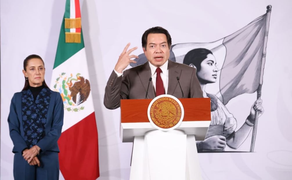 El titular de la SEP, Mario Delgado, en la “Mañanera del Pueblo” del 10 de agosto de 2026 en Palacio Nacional. Foto: Karla Guerrero/ EL UNIVERSAL