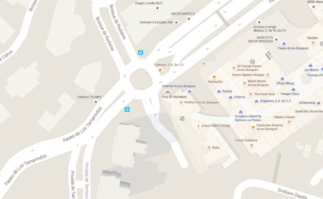 Lugar del percance, Google maps