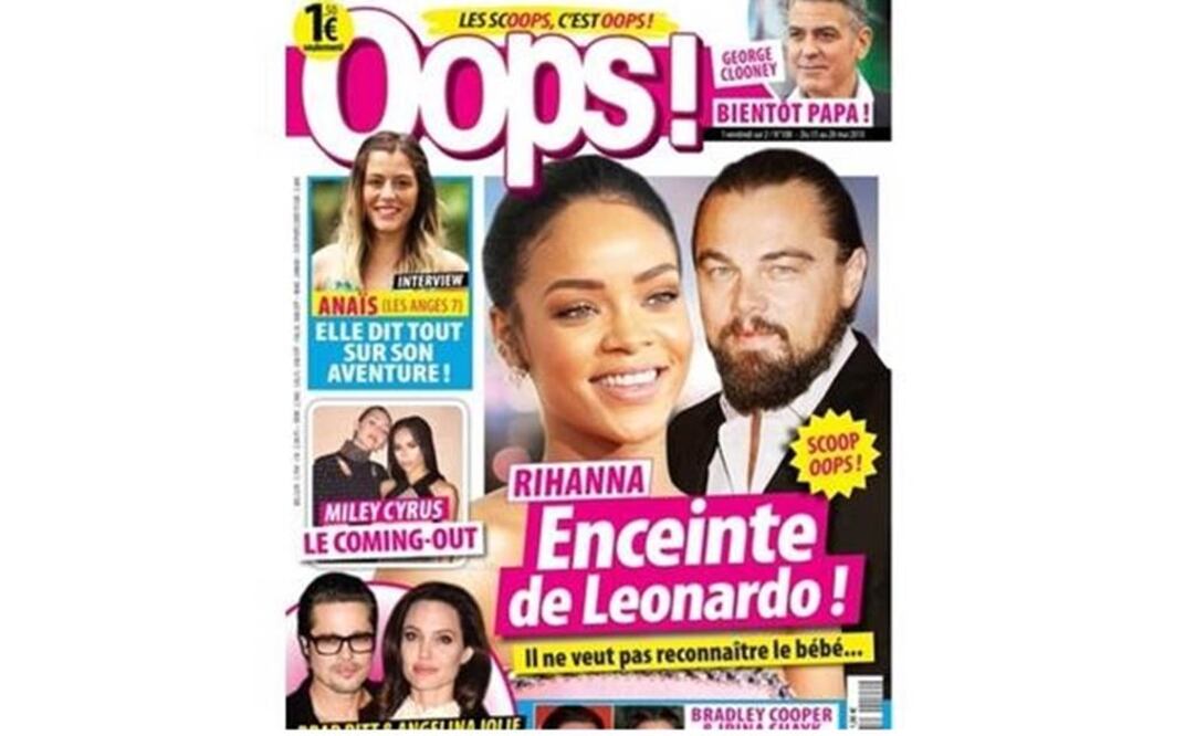 La revista publicó que Rihanna estaba embarazada de DiCaprio   Foto: Especial