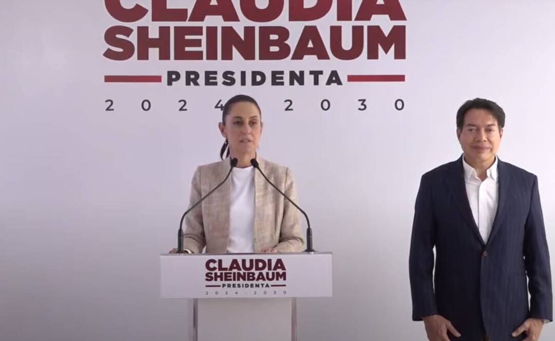 Claudia Sheinbaum y Mario Delgado. Foto:  Captura de pantalla