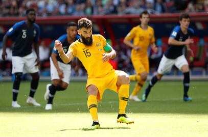 Con este gol, Australia empató el partido frente a Francia