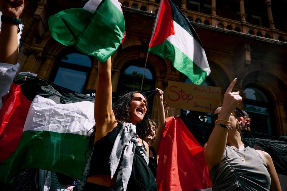 Simpatizantes pro-palestinos. Foto: AFP