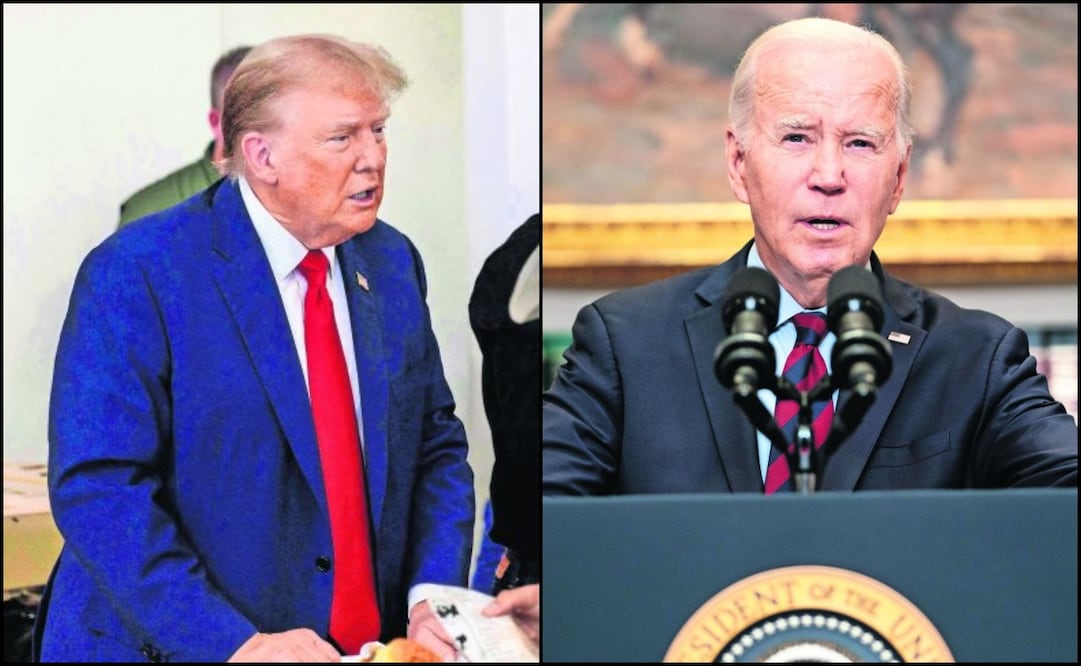 El presidente de Estados Unidos, Donald Trump, y el exmandatario Joe Biden. Fotos: AP/AFP