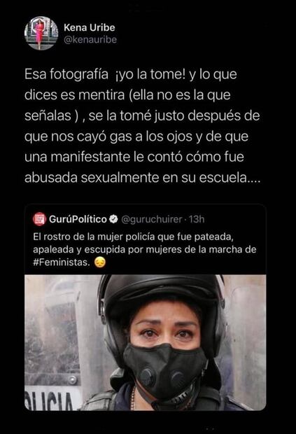 ¿Por qué lloraba la mujer policía en la marcha? Lo que hay detrás de la foto viral