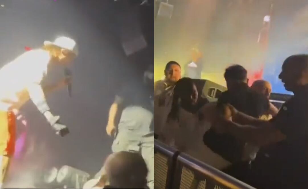 Peso Pluma defendió a su fan en pleno concierto. Captura.
