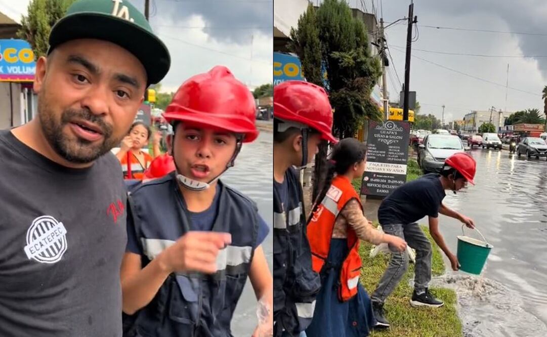 Tiktoker lanza parodia tras inundaciones en Ecatepec. Foto: Captura de video