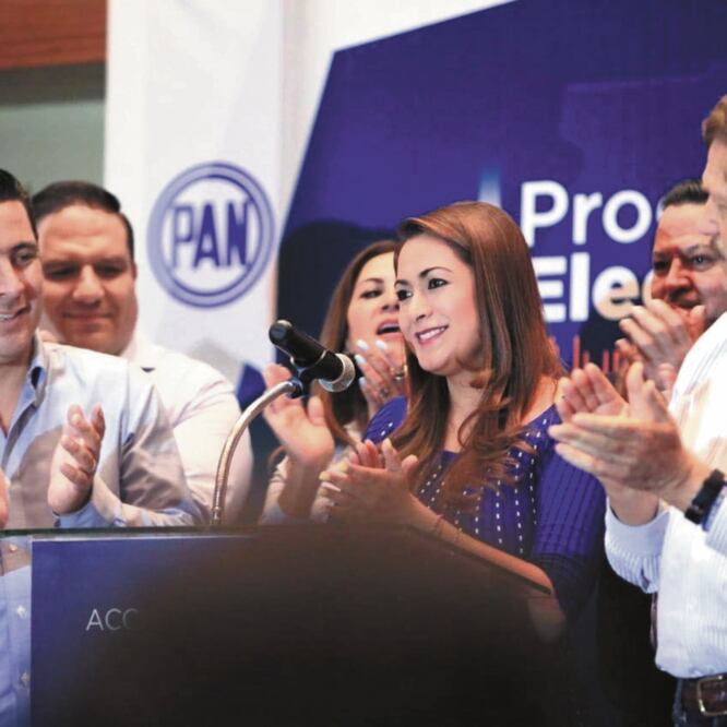 Teresa Jiménez, candidata a la alcaldía de Aguascalientes, celebró su victoria en compañía de miembros del PAN. TOMADA DE FACEBOOK