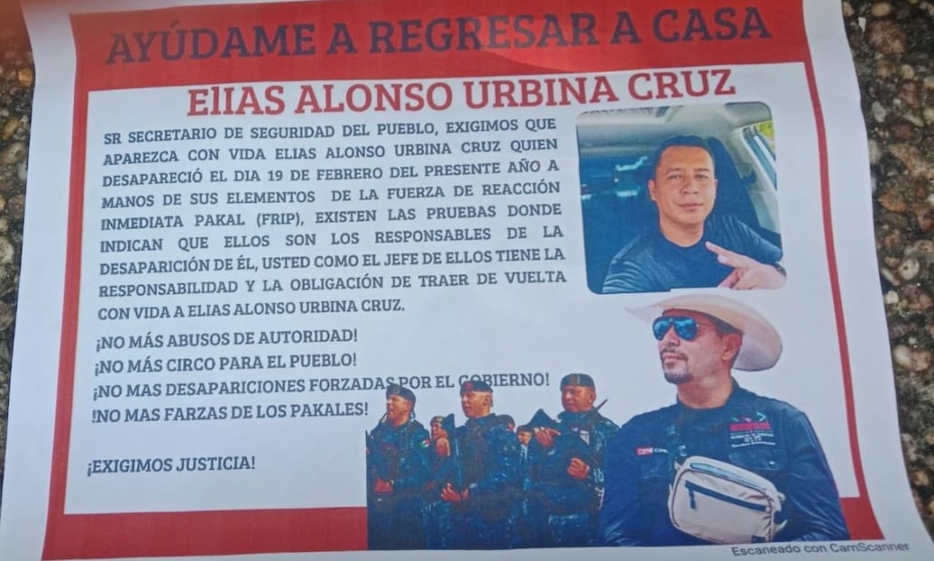 Urbina Cruz lleva ocho días desaparecido. Foto: Especial