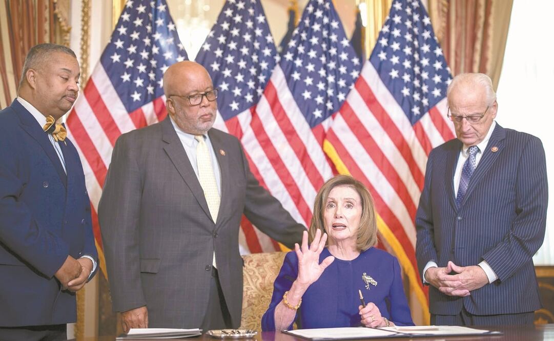 La demócrata Nancy Pelosi, presidenta de la Cámara de Representantes, ayer en el Capitolio en Washington. Foto: ERIK S. LESSER. EFE