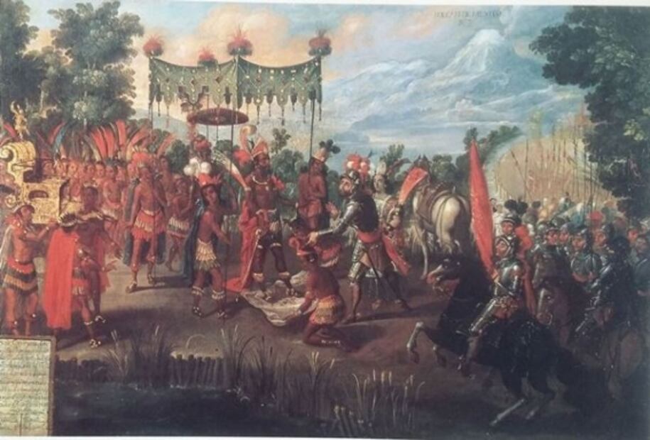 Hernán Cortés, Moctezuma y Jesús y Judas