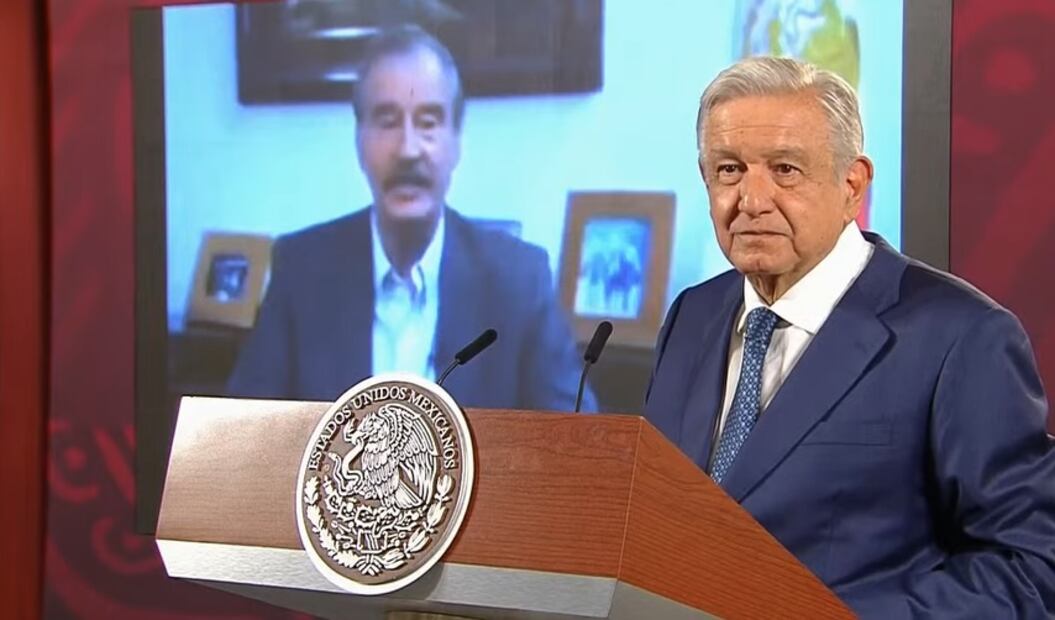 AMLO exhibe en su mañanera a Vicente Fox. Foto: Captura de pantalla