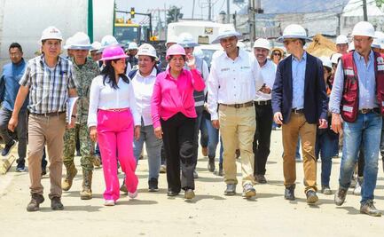 Delfina Gómez supervisa obras de drenaje en Chalco; mantendrá contacto con vecinos para atender sus demandas