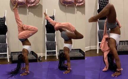 El "imposible" reto de Simone Biles de quitarse los pantalones sin manos