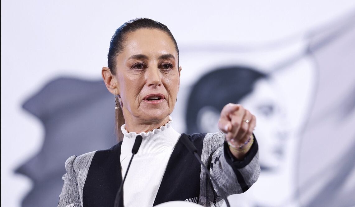 Claudia Sheinbaum en la mañanera del 25 de febrero de 2025. Foto: EFE