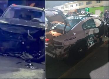 Chocan patrulla y vehículo tras persecución en la GAM; reportan dos policías lesionados