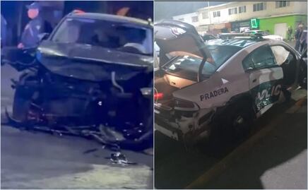 Chocan patrulla y vehículo tras persecución en la GAM; reportan dos policías lesionados