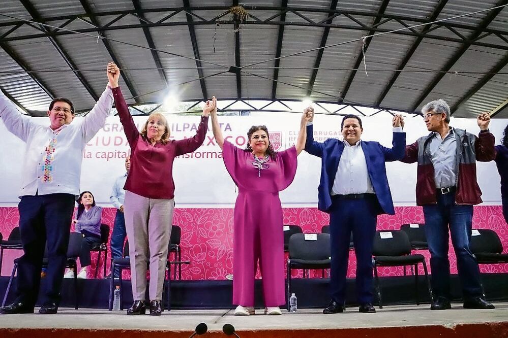 En su visita a Milpa Alta, Clara Brugada dijo que apoyará a la alcaldía en el tema del agua, planes de justicia y la creación de Utopías. Foto Especial