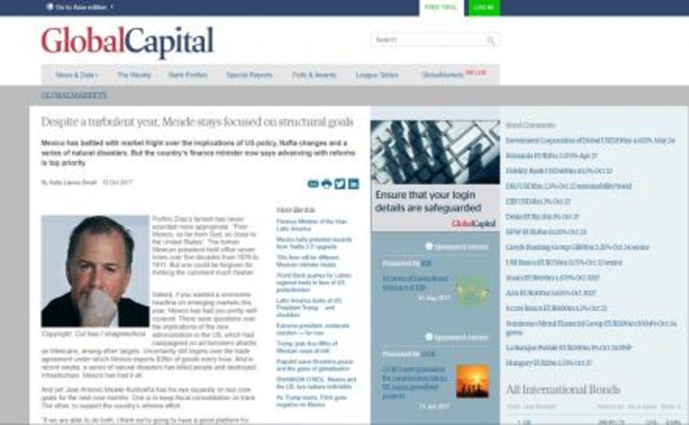 Reconocen a Meade como Ministro de Finanzas del Año en Latinoamérica