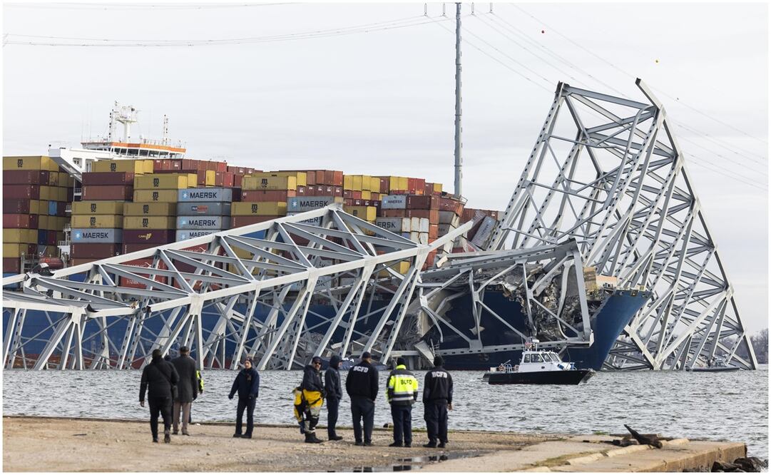 Accidente en el puente de Baltimore. Foto: EFE