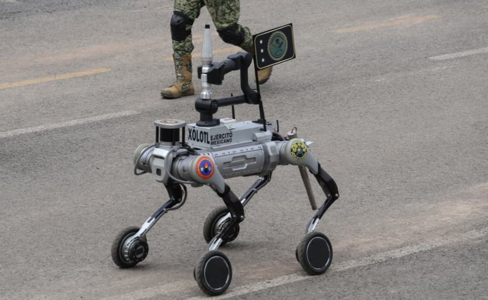 Perro robot "Xólotl" estará presente en el desfile militar del 16 de septiembre (09/09/2026). Foto: Karla Guerrero/EL UNIVERSAL