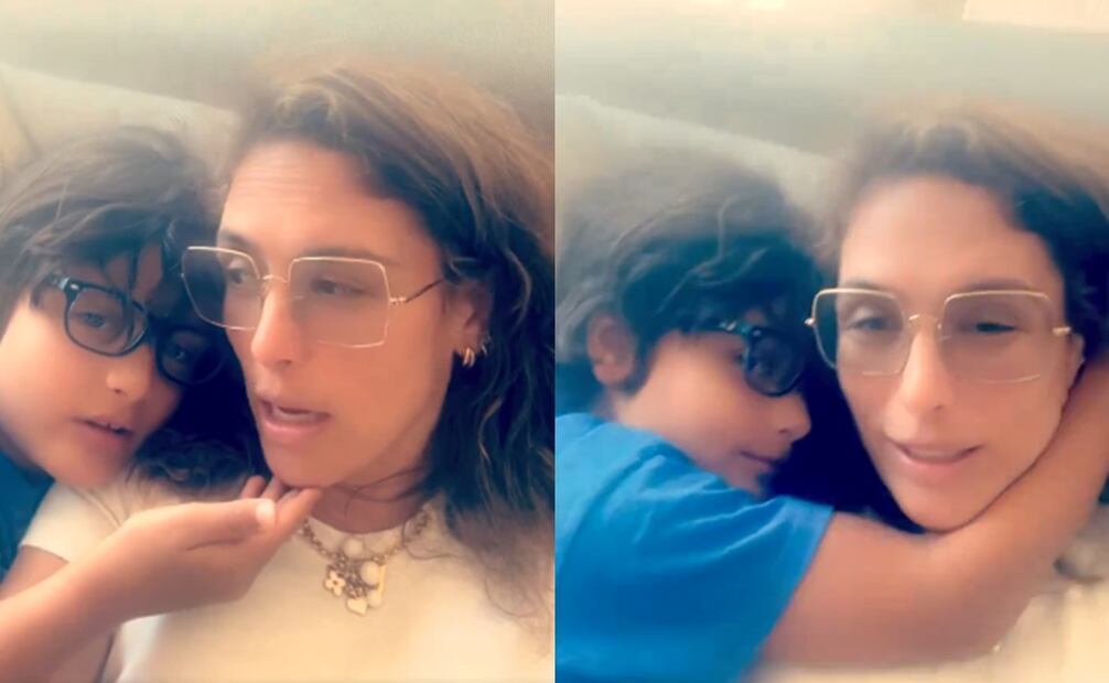 Angélica Vale graba video en compañía de Daniel, su hijo menor.
Fotos: Instagram