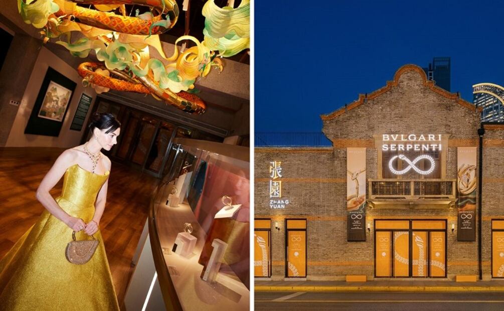 Anne Hathaway asiste a la inauguración de la exposición Serpenti Infinito en Shanghái. Foto: Instagram @bvlgari