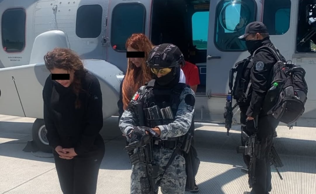 Detención de la pareja e hija de "Tío Lako" por Fuerzas federal. Foto: Especial