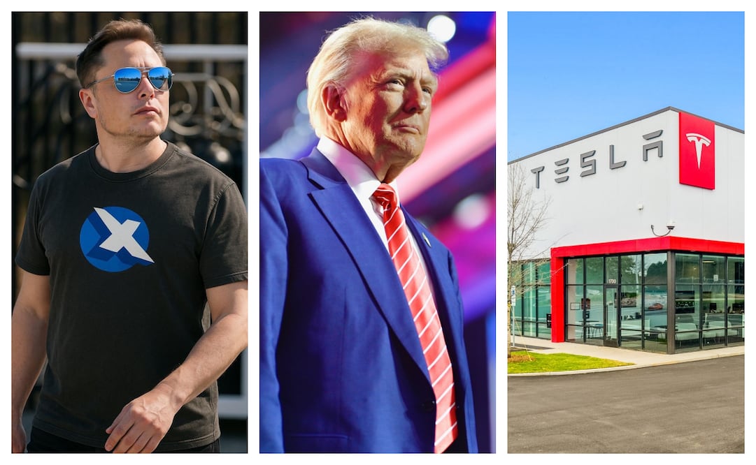 Elon Musk, Donald Trump y Tesla. Foto: Archivo/Facebook y X