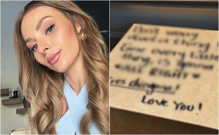 Irina Baeva comparte foto de regalo que recibió con un mensaje escrito en él
