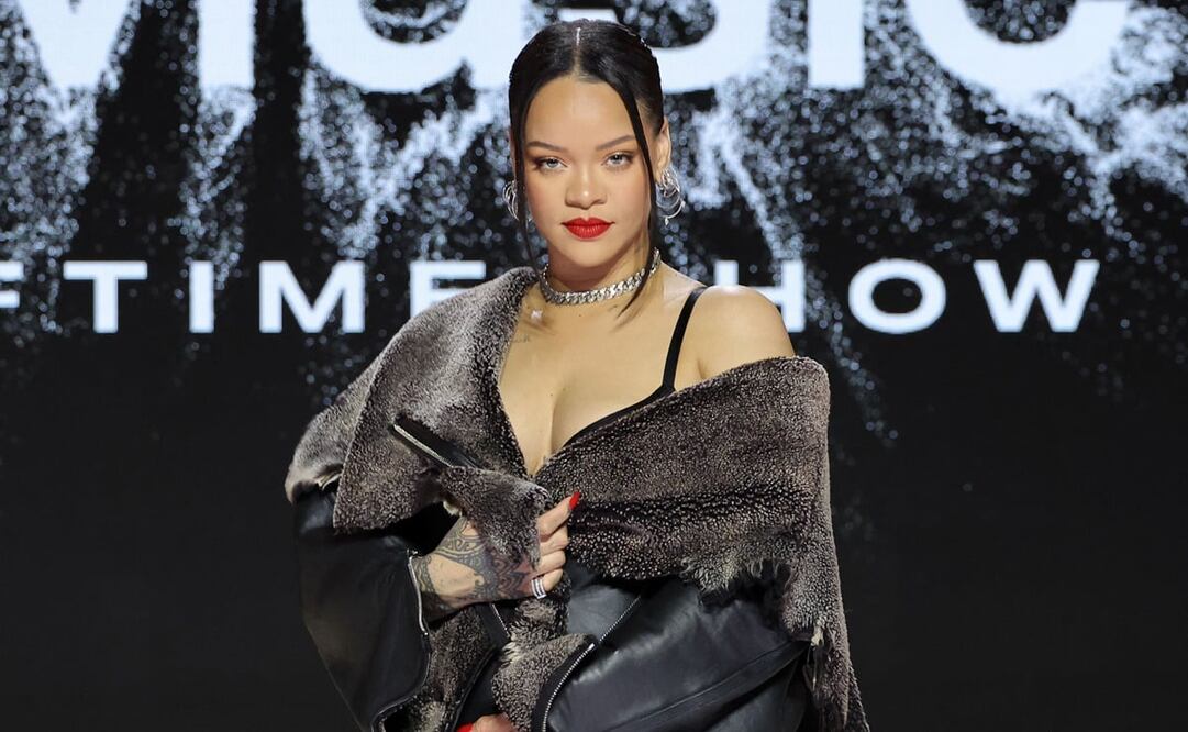 Rihanna habla del espectáculo de medio tiempo del Super Bowl LVII Pregame & Apple Music Super Bowl LVII. Foto: AFP