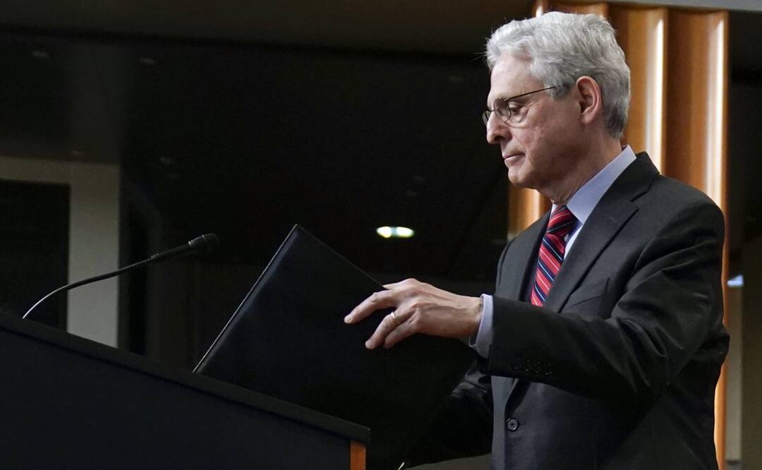 El fiscal general de EU, Merrick Garland, anunció los cargos contra los integrantes del cártel mexicano este viernes. Foto: AP
