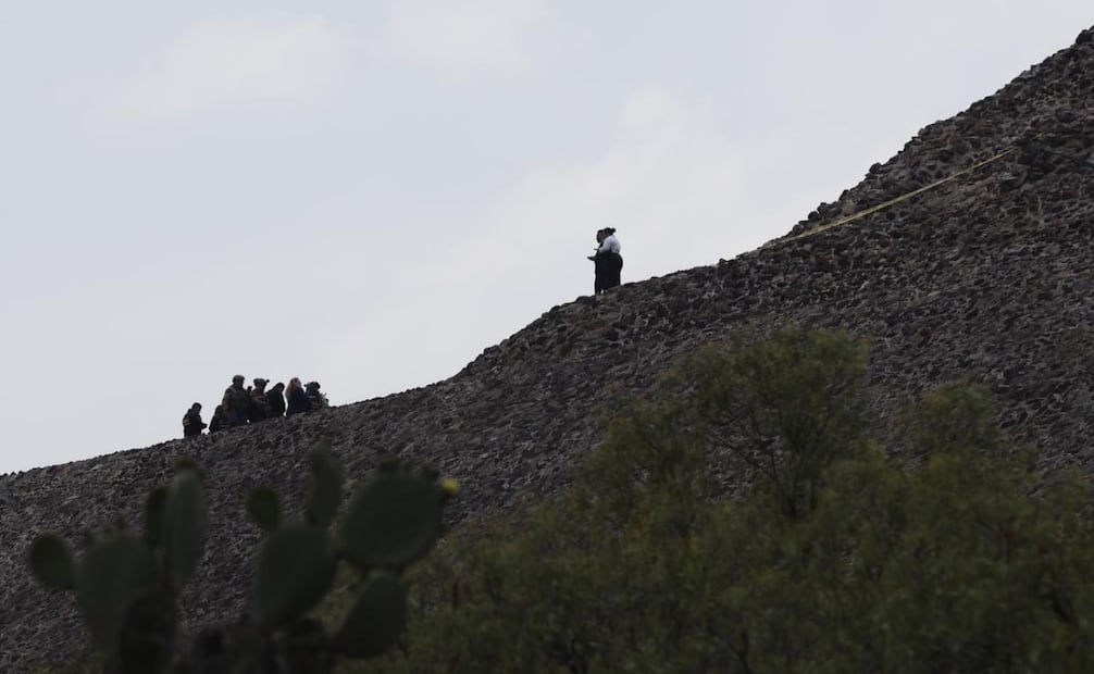Autoridades acordonan la zona del ataque armado en Teotihuacán (20/04/2026). Foto: Diego Simón / EL UNIVERSAL